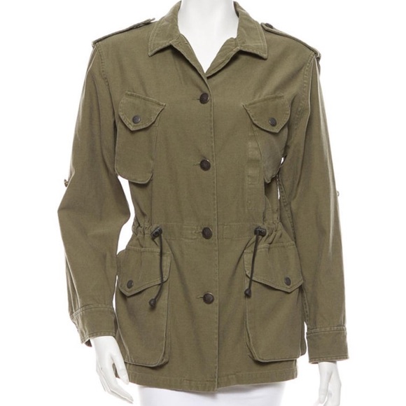 Rag & Bone Army Jacket with Drawstring Waist and Button Closure- Sz 6